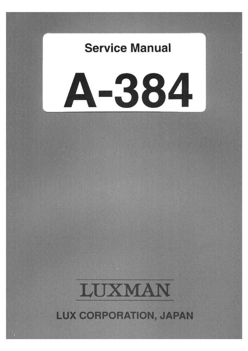 Luxman A 384 Service Manual