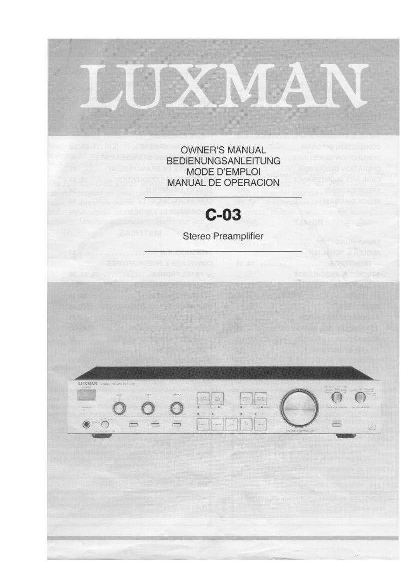 luxman c 03 owners manual