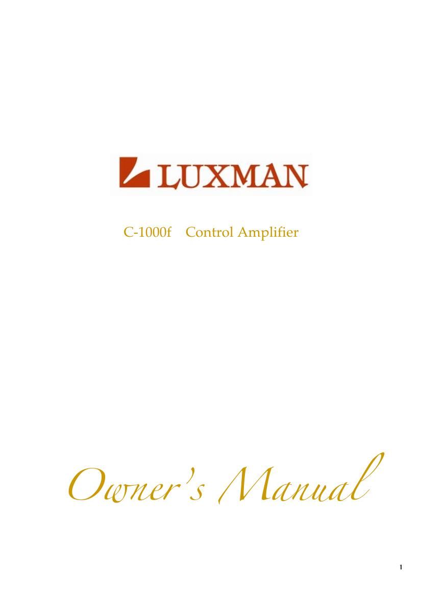 Luxman C 1000F Owners Manual