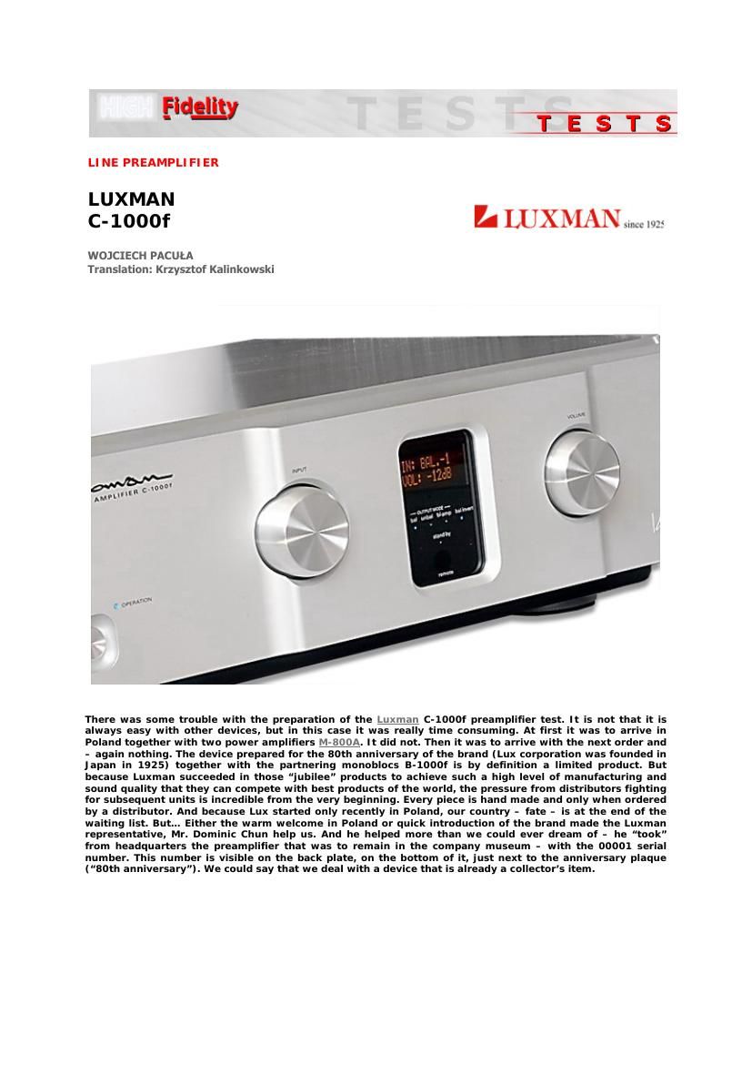 luxman c 1000 f brochure