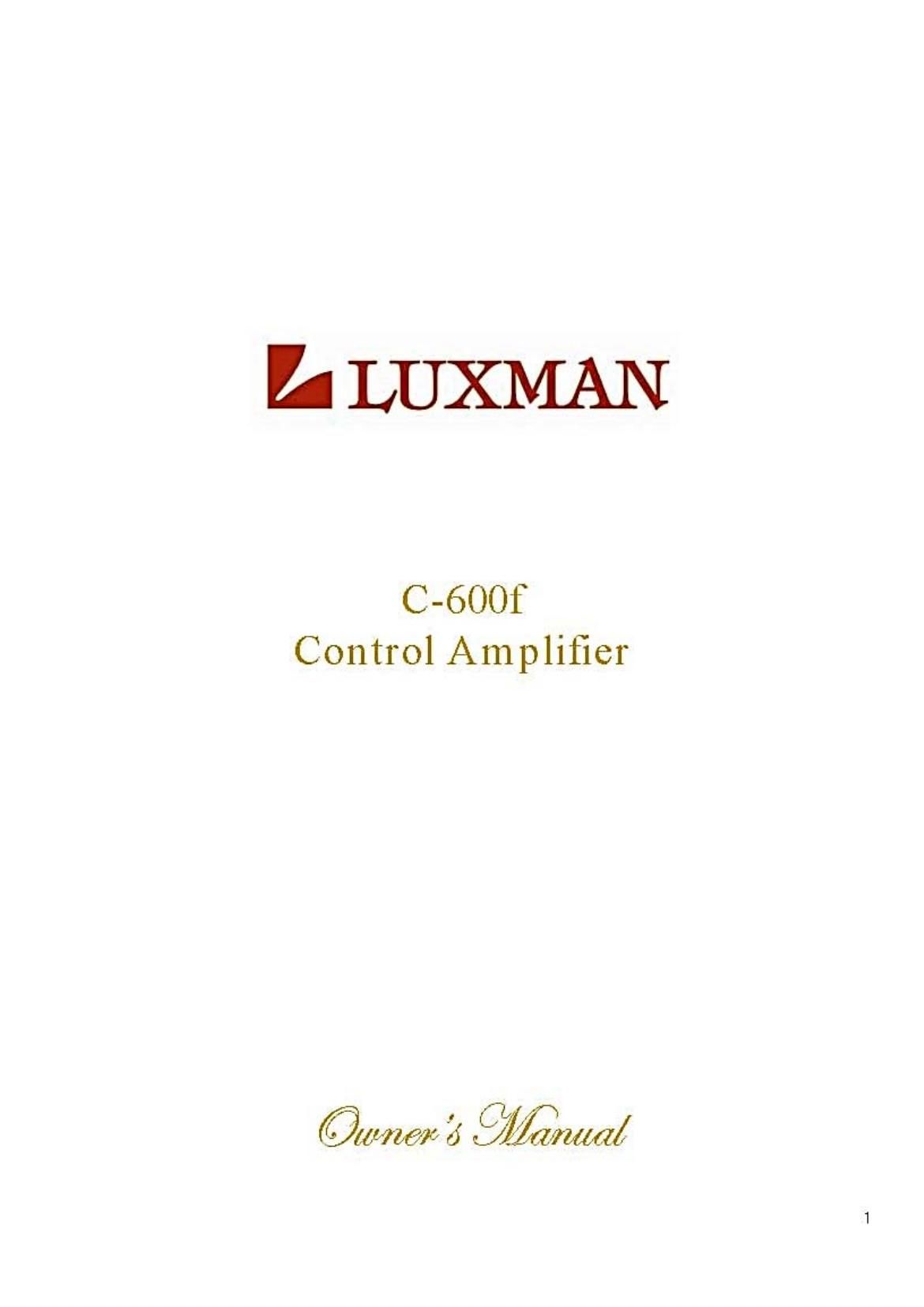 luxman c 600F Owners Manual