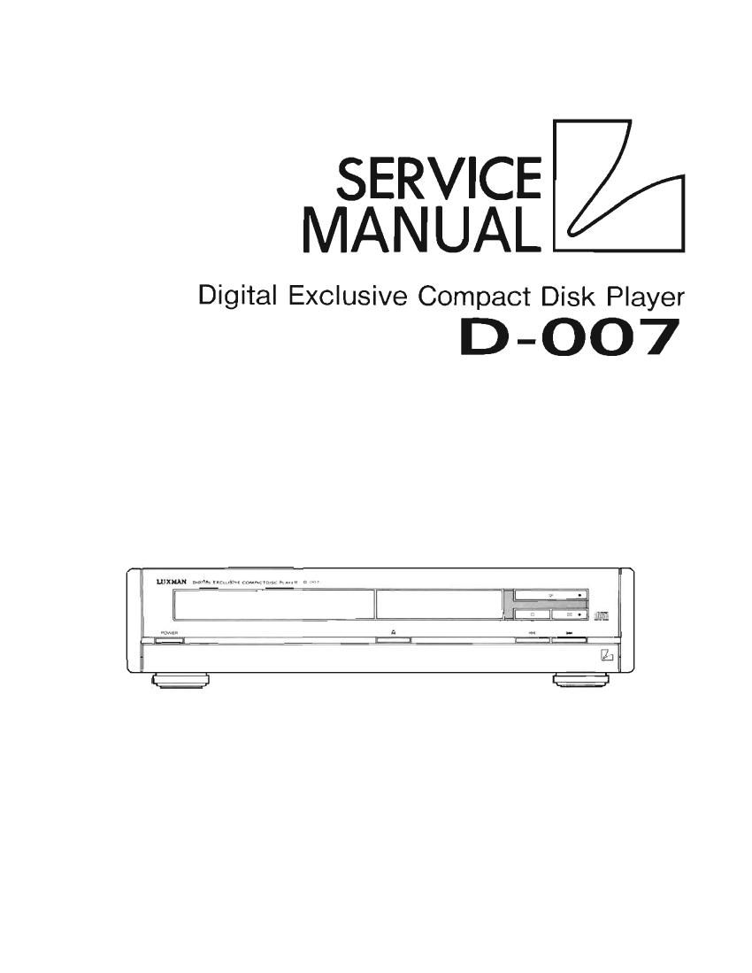Luxman D 007 Service Manual
