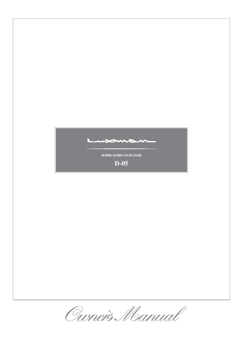 Luxman D 05 Owners Manual