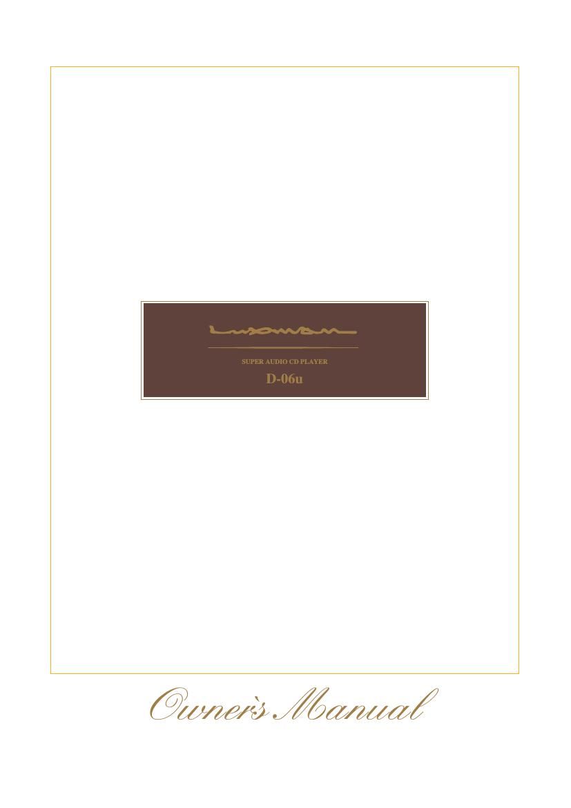 Luxman D 06U Owners Manual