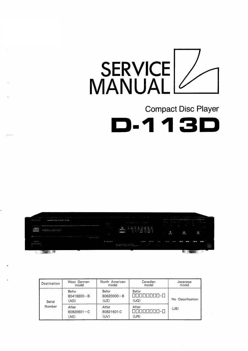 luxman d 113 d service manual