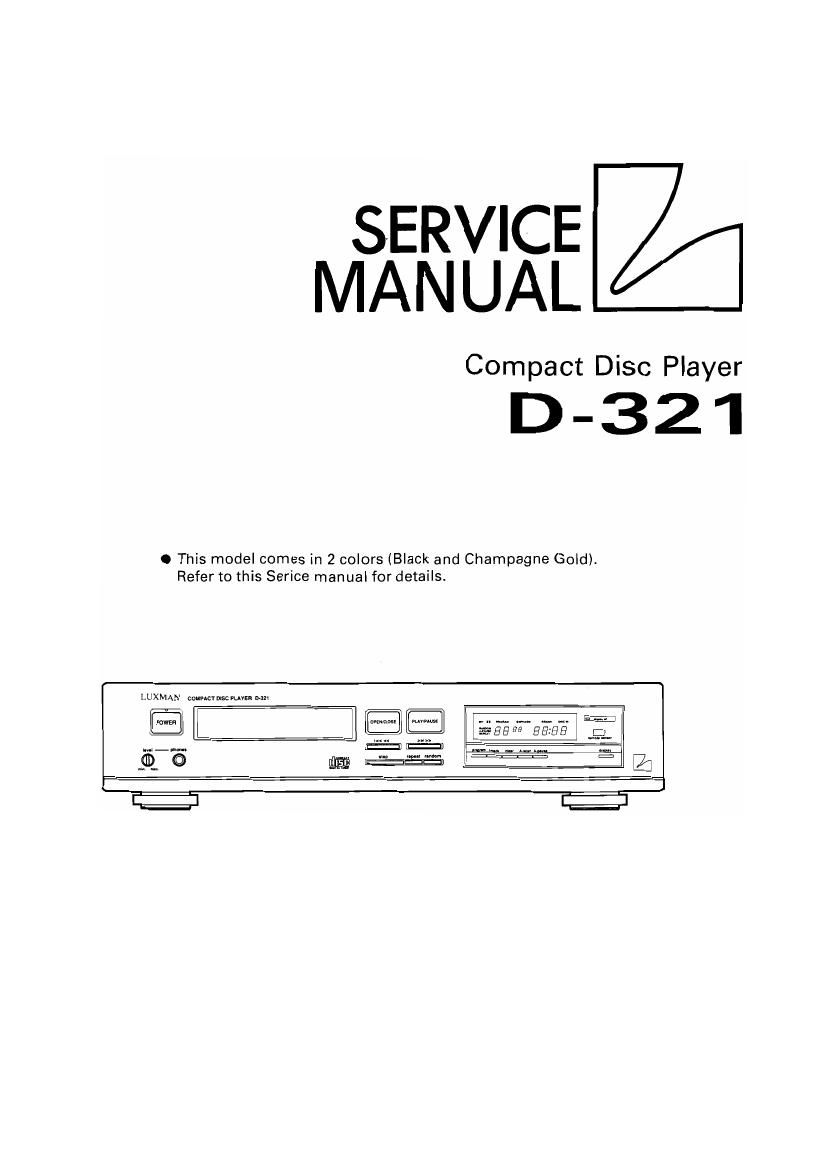 Luxman D 321 Service Manual