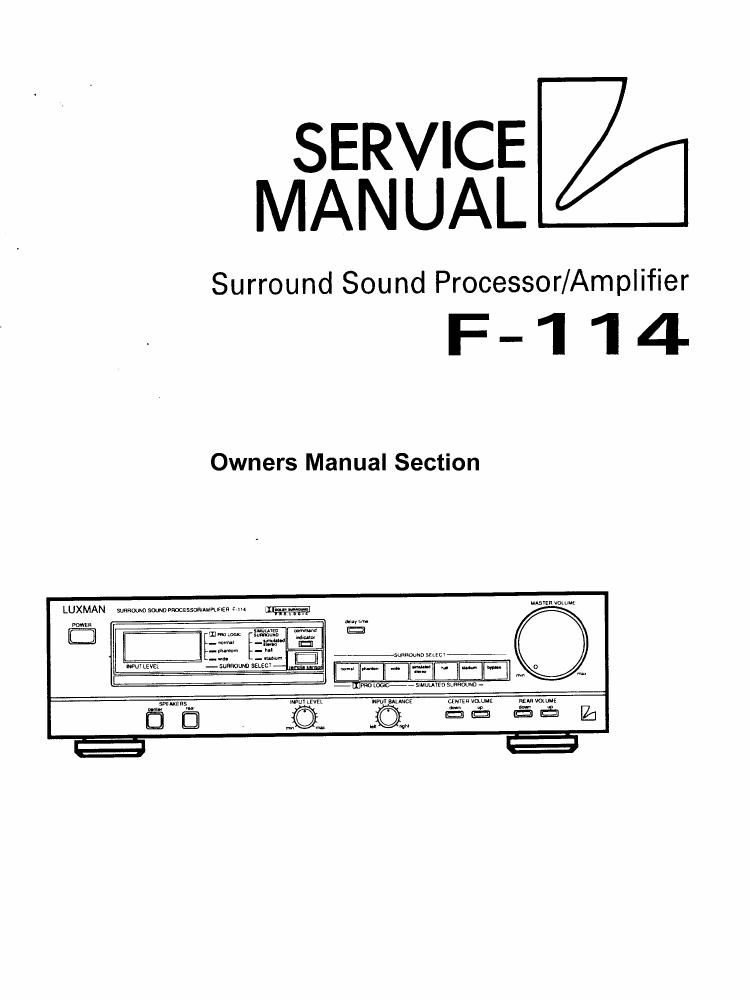 luxman f 114 owners manual
