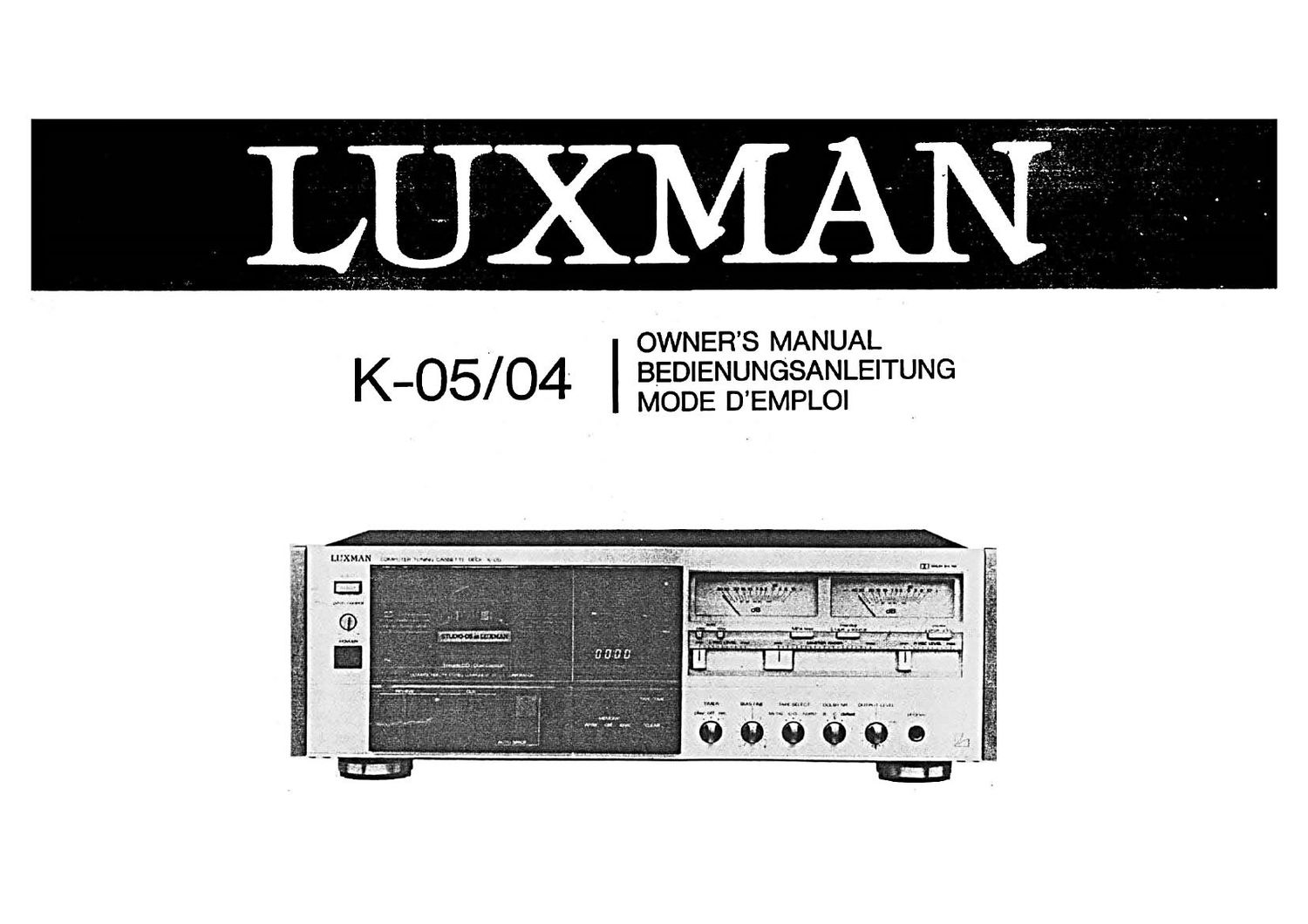 Luxman K 04 Owners Manual