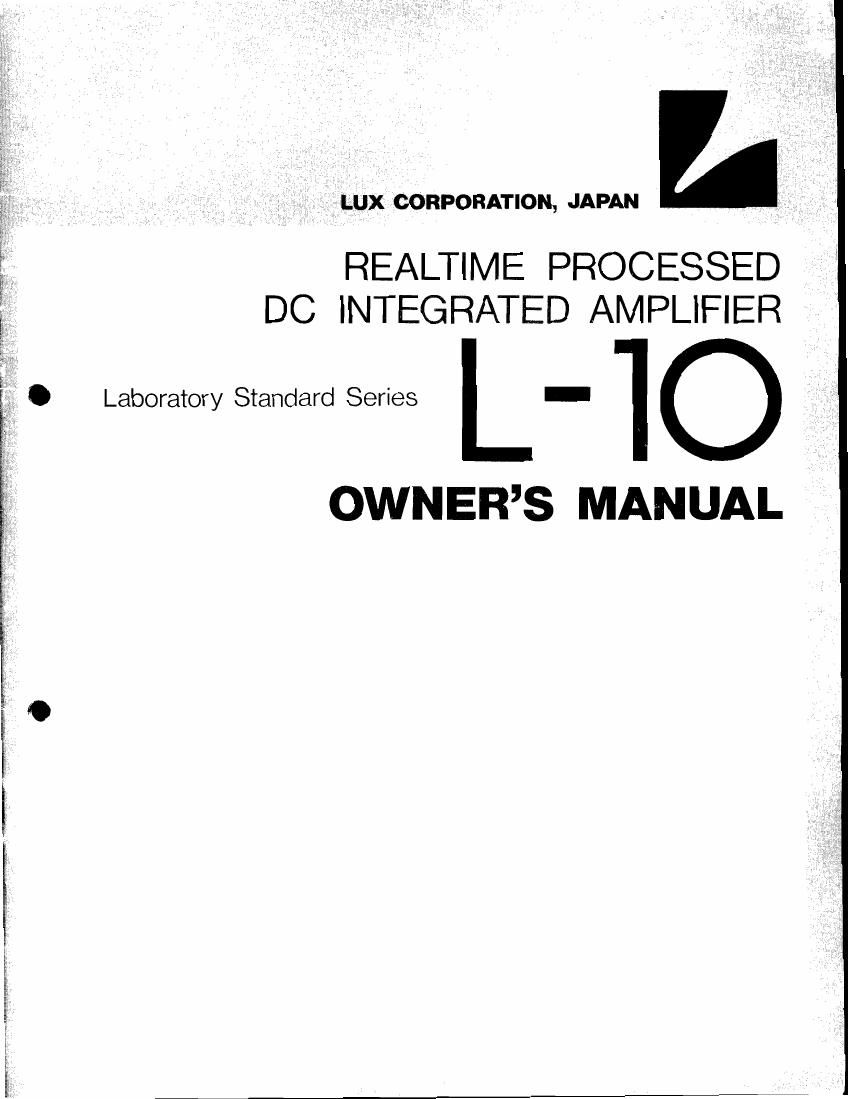 Luxman L 10 Owners Manual