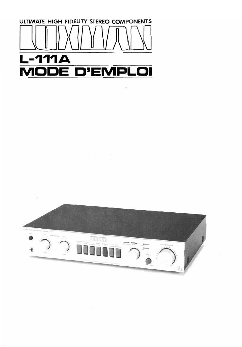 luxman L 111 A Owners Manual
