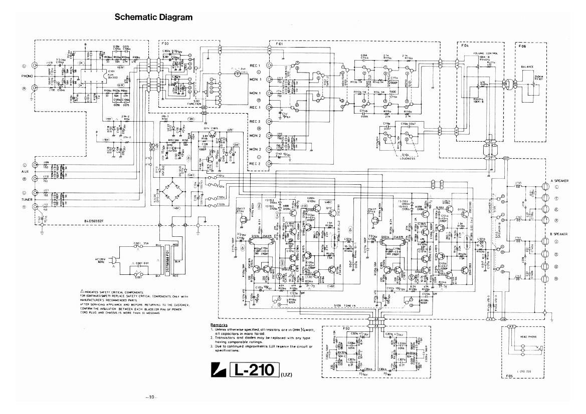 luxman l 210 schematic