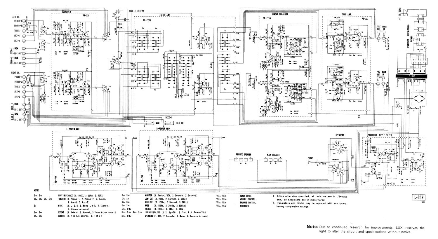 Luxman L 308 Schematic