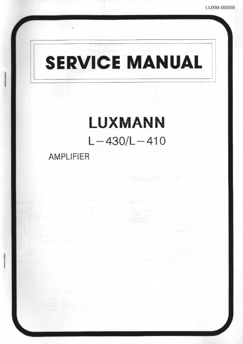 Free Audio Service Manuals - Free download luxman l 410 service manual