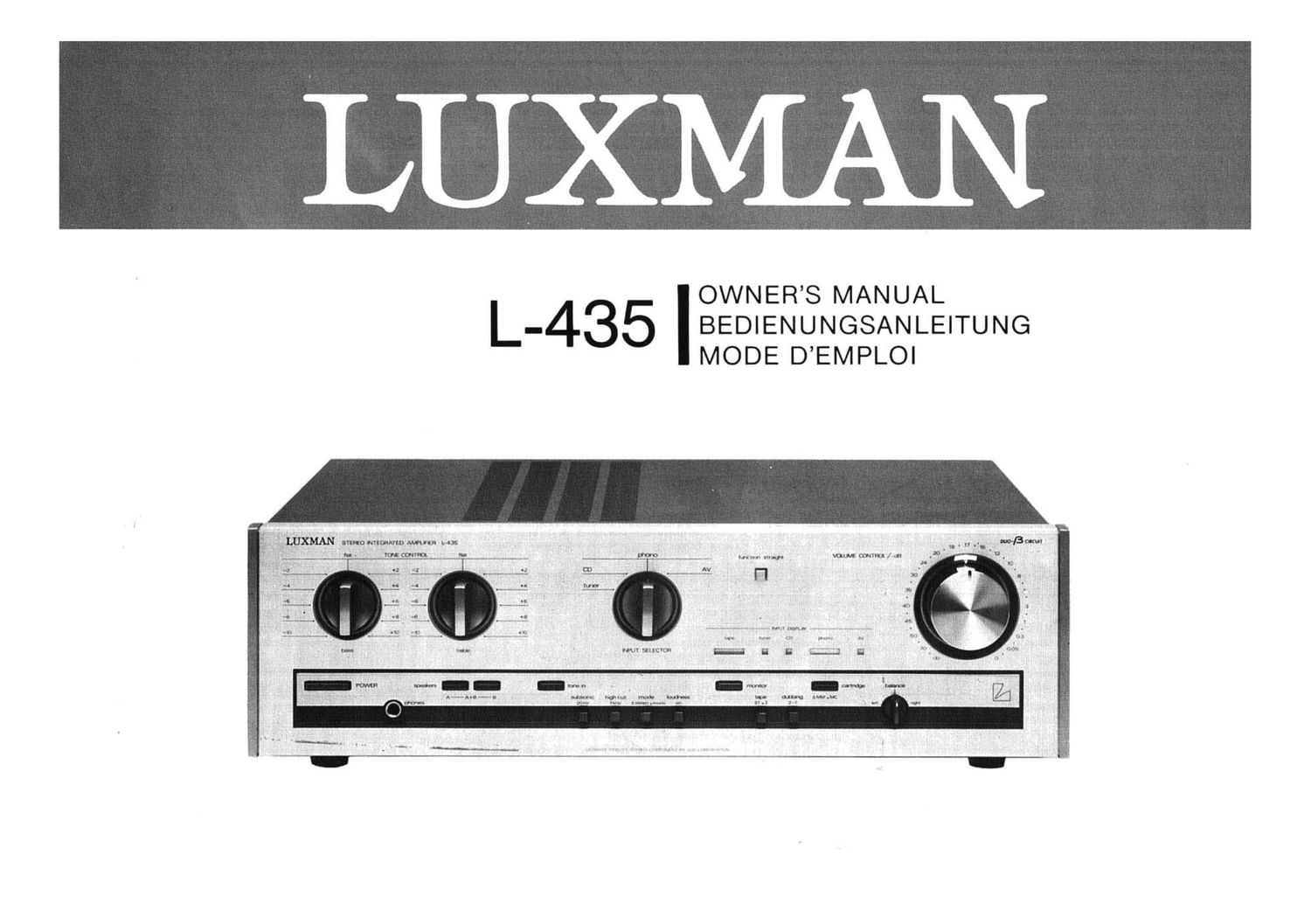 Luxman L 435 Owners Manual