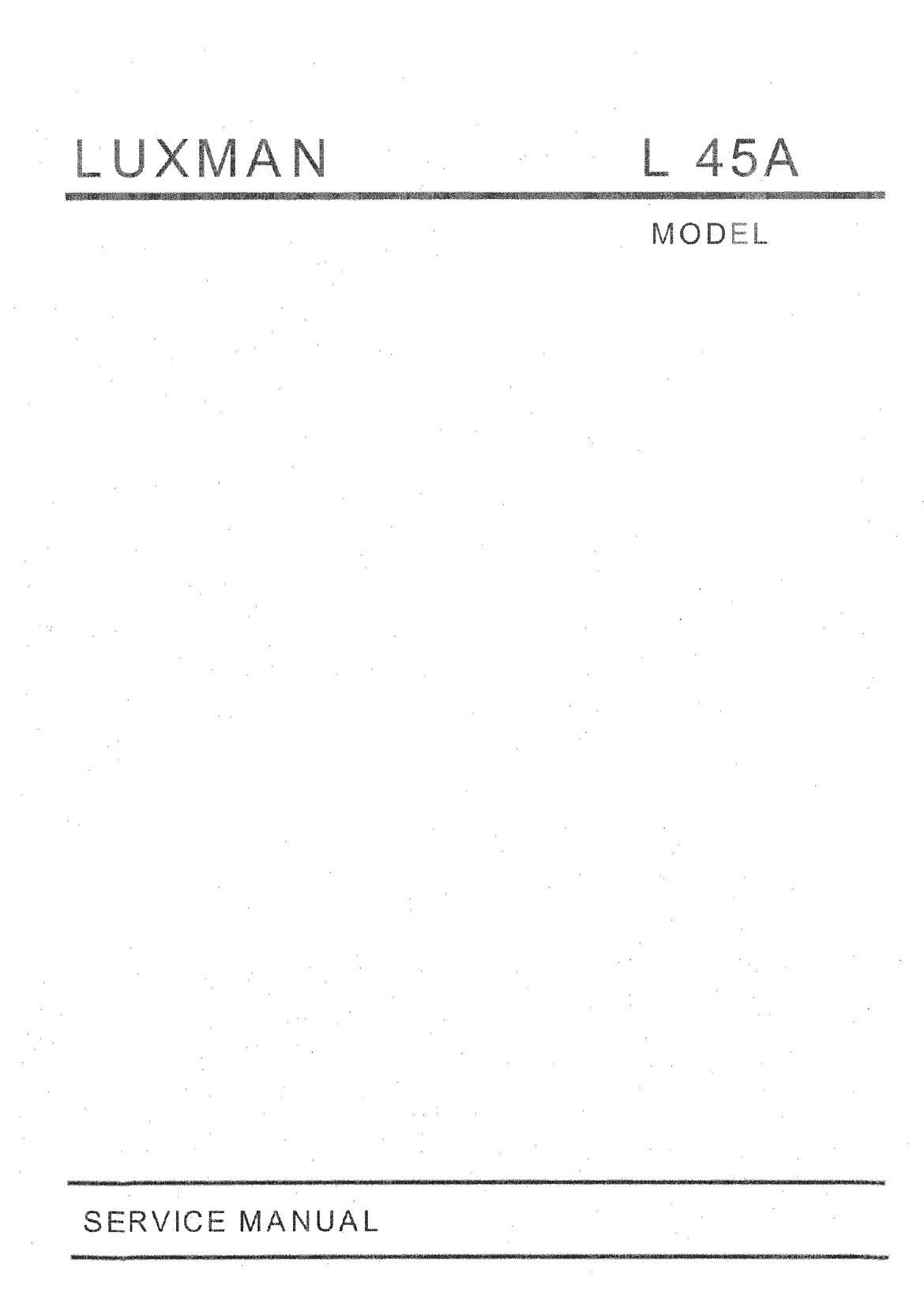 Luxman L 45A Schematic