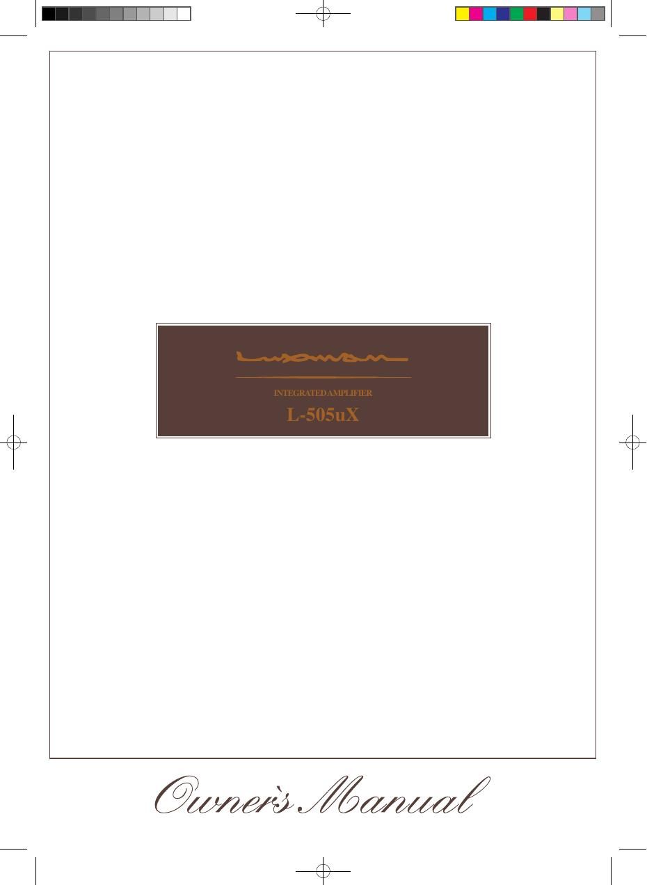 Luxman L 505 UX Owners Manual