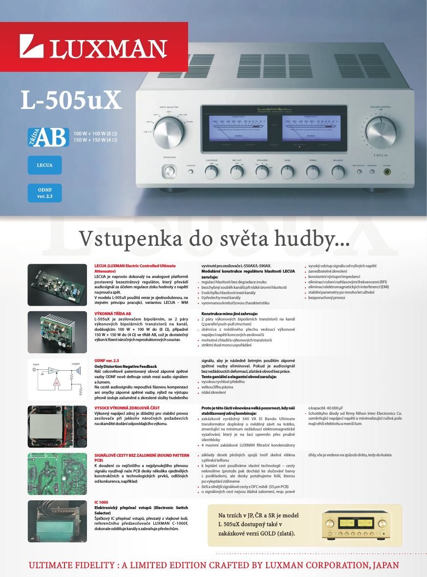 Luxman L 505 uX Brochure