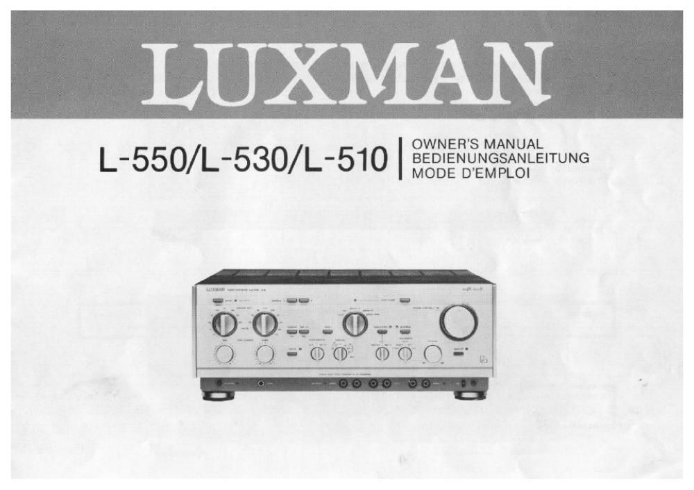 luxman l 510 owners manual