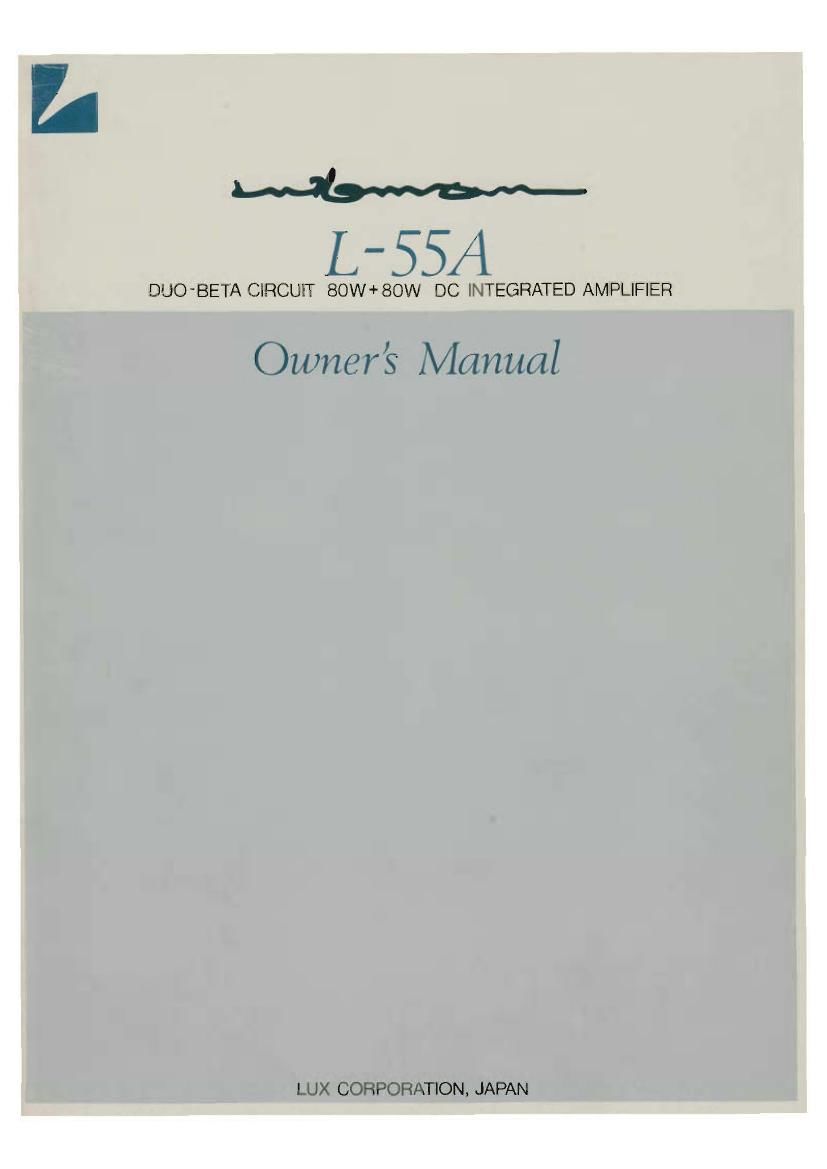 Luxman L 55 A Owners Manual
