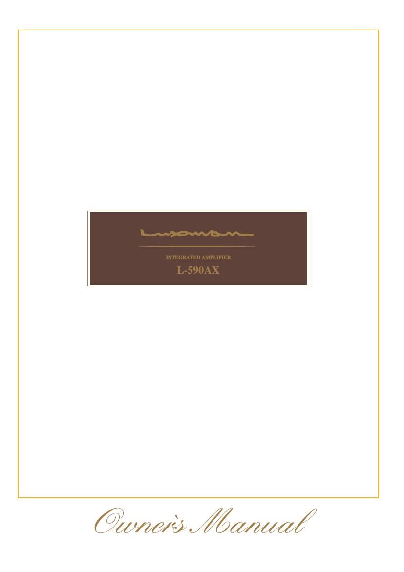 Luxman L 590 AX Owners Manual