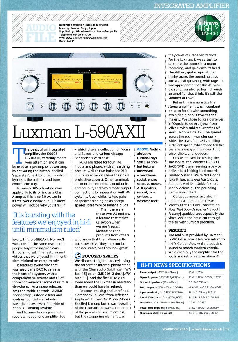 Luxman L 590 AXII Review