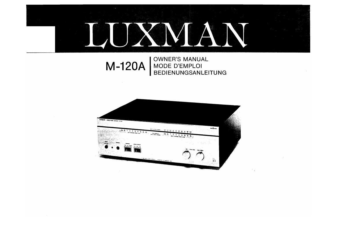 Luxman M 120 A Owners Manual
