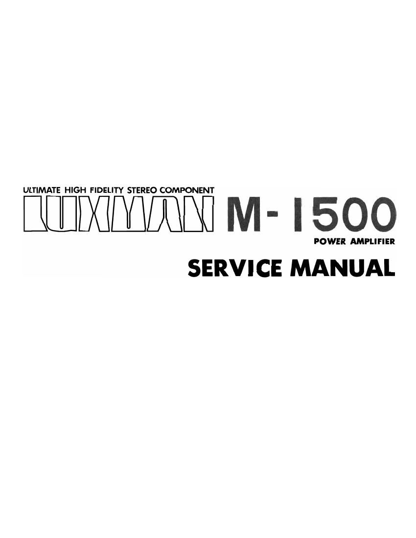 Luxman M 1500 Service Manual
