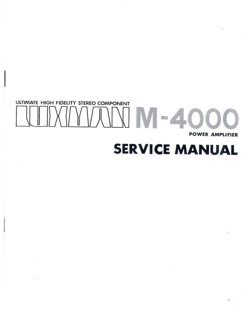 luxman m 4000 service manual