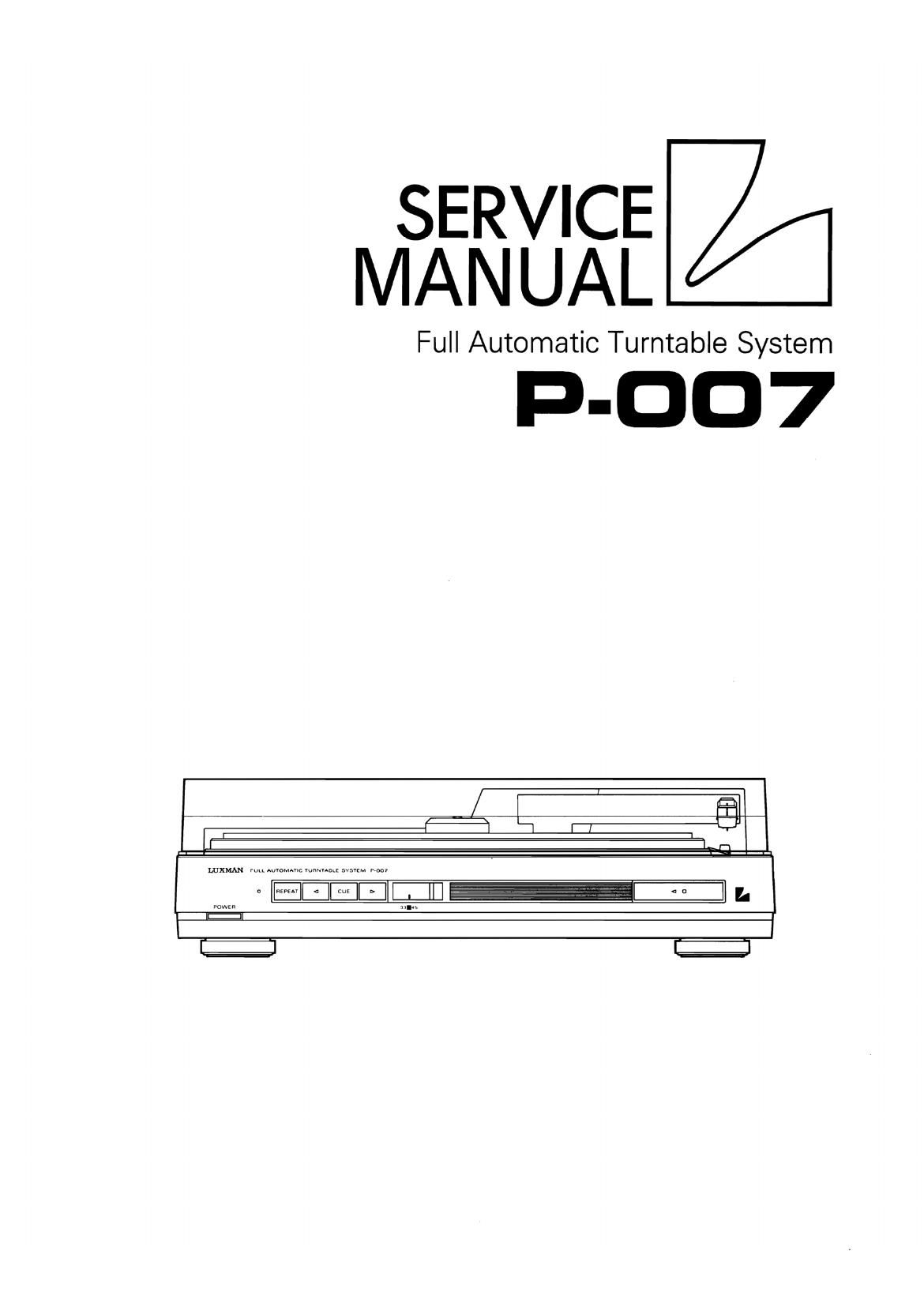Luxman P 007 Service Manual