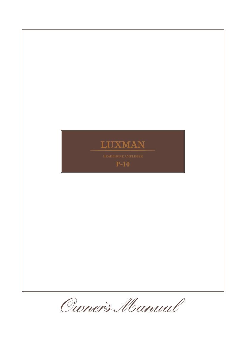 Luxman P 10 Owners Manual