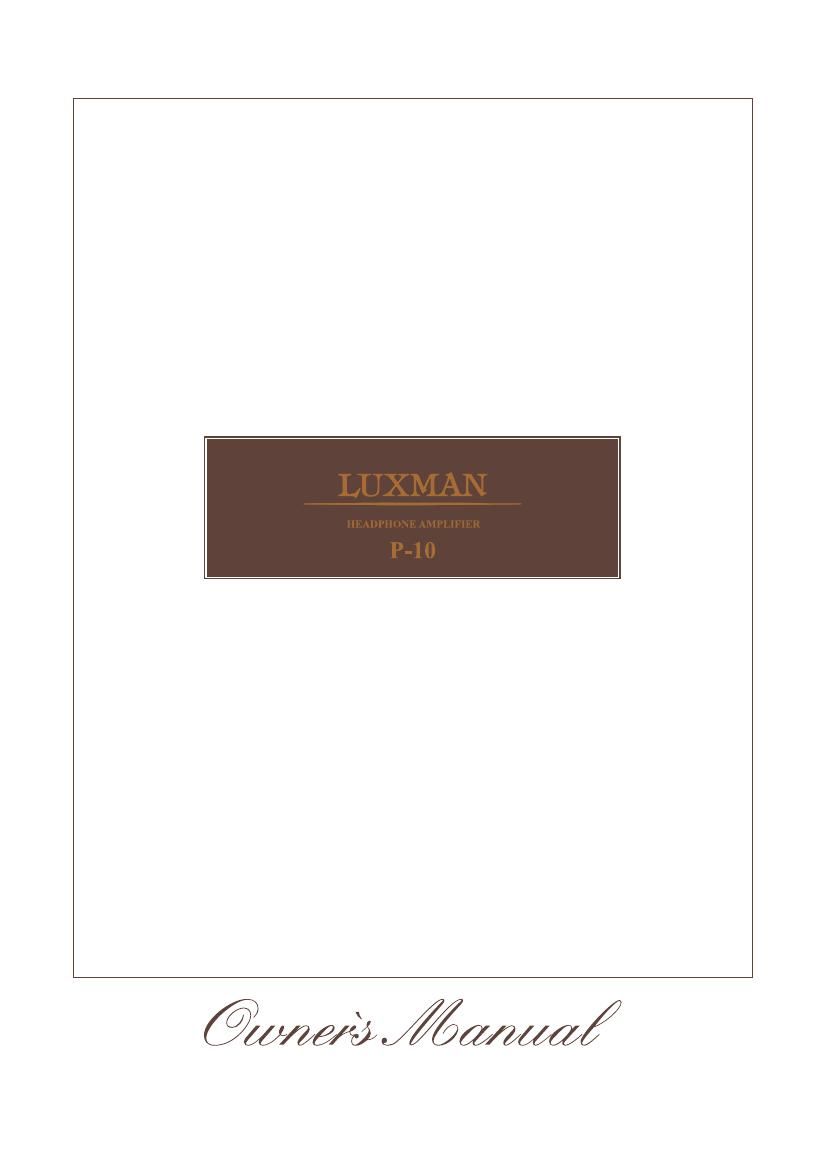 Luxman P 10 Owners Manual