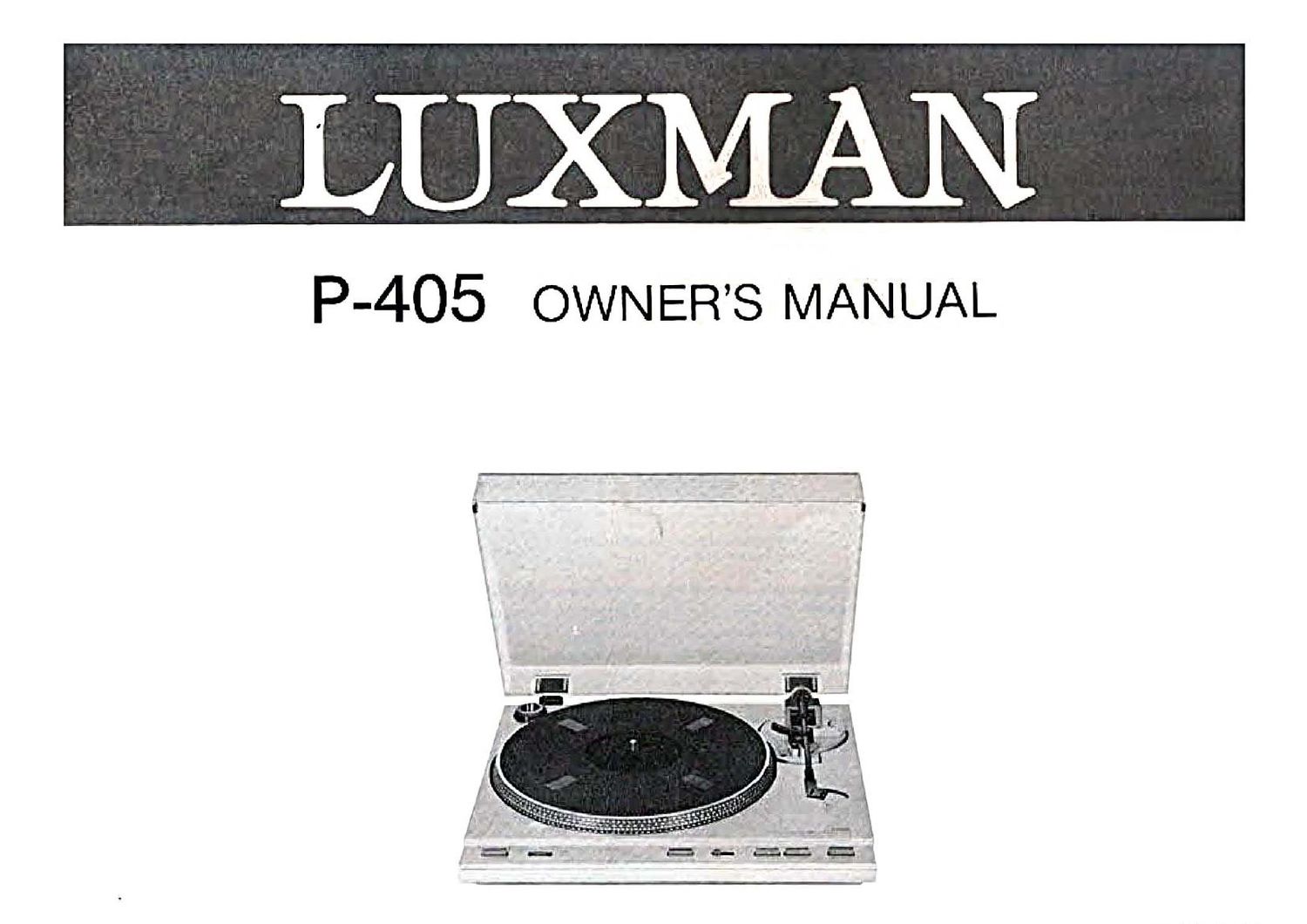 Luxman P 405 Owners Manual