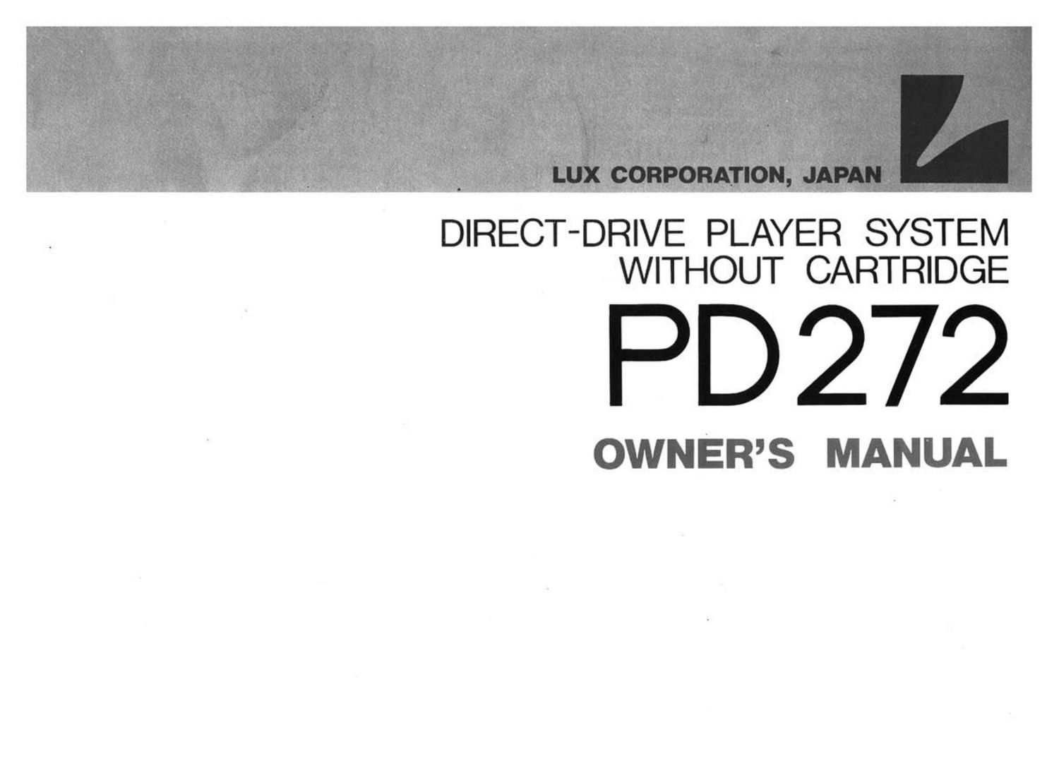 luxman pd 272 owners manual