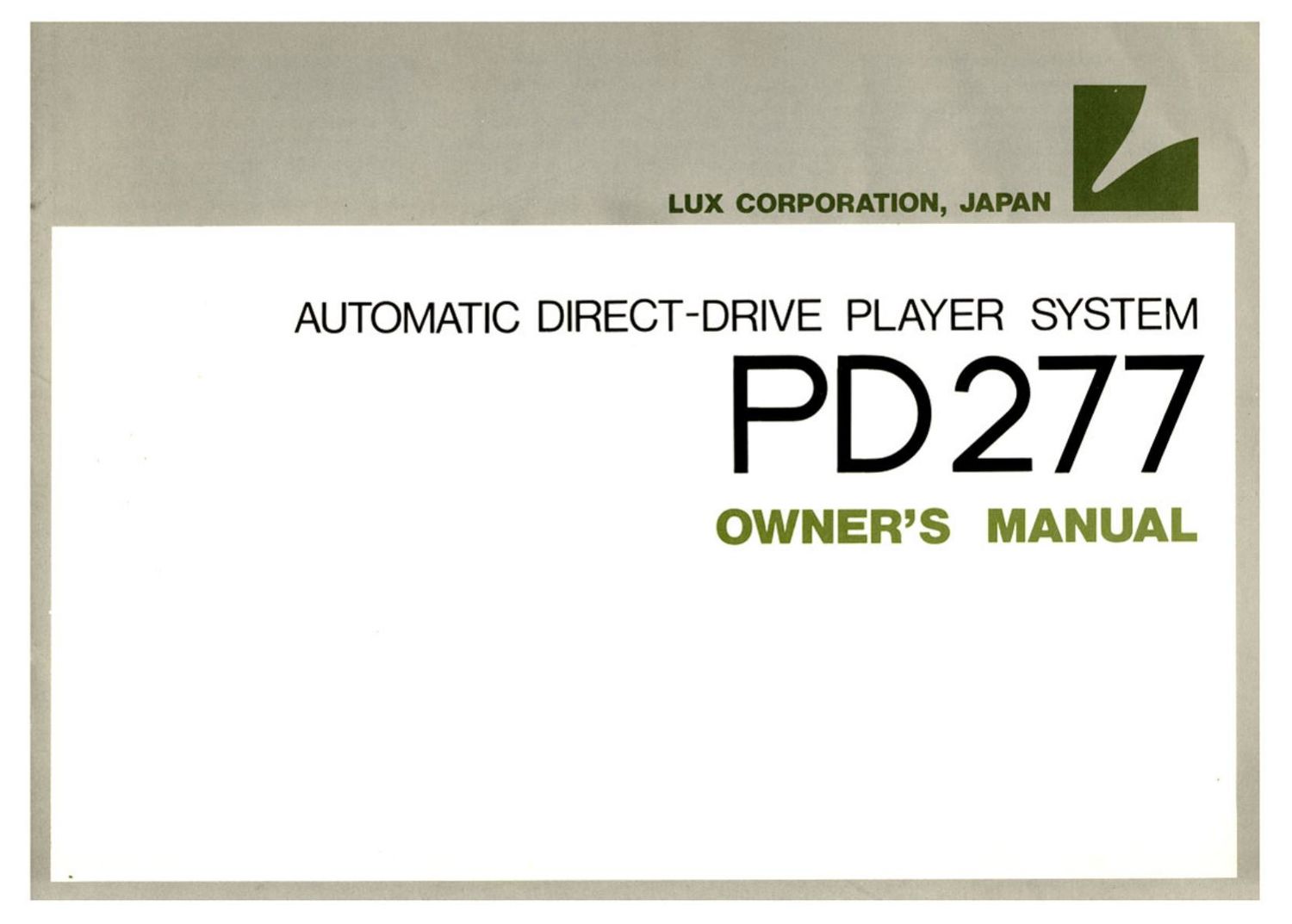 luxman pd 277 owners manual