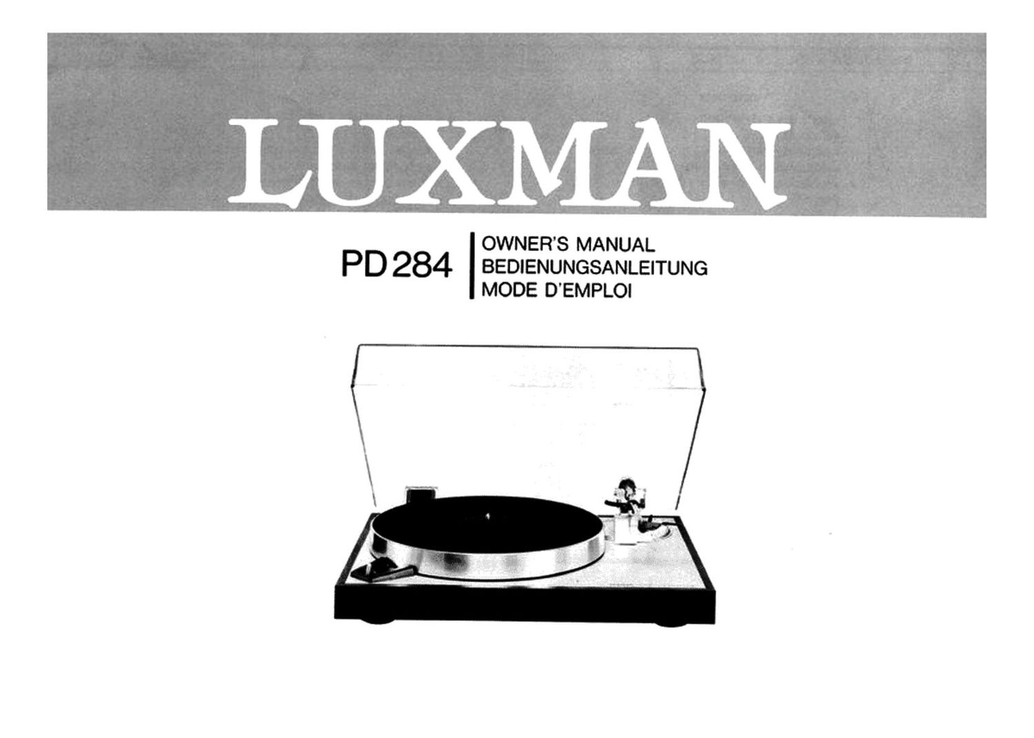 luxman pd 284 owners manual