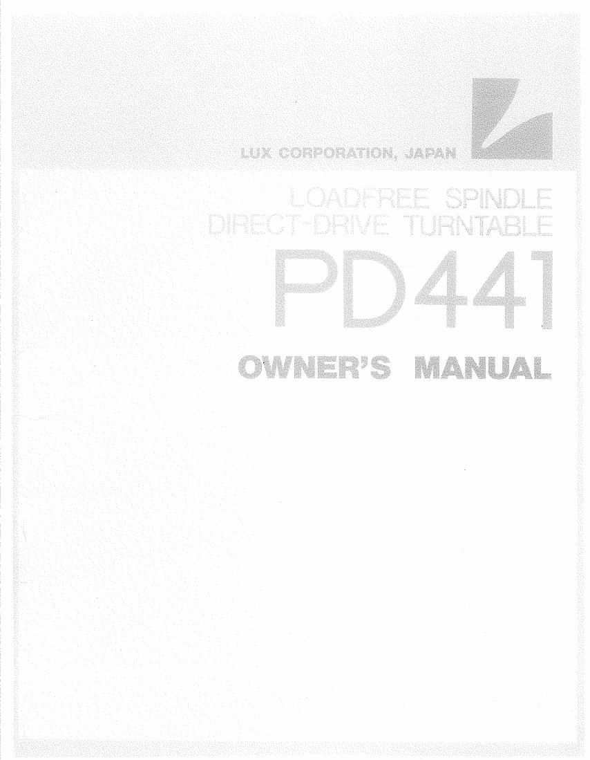 luxman pd 441 owners manual