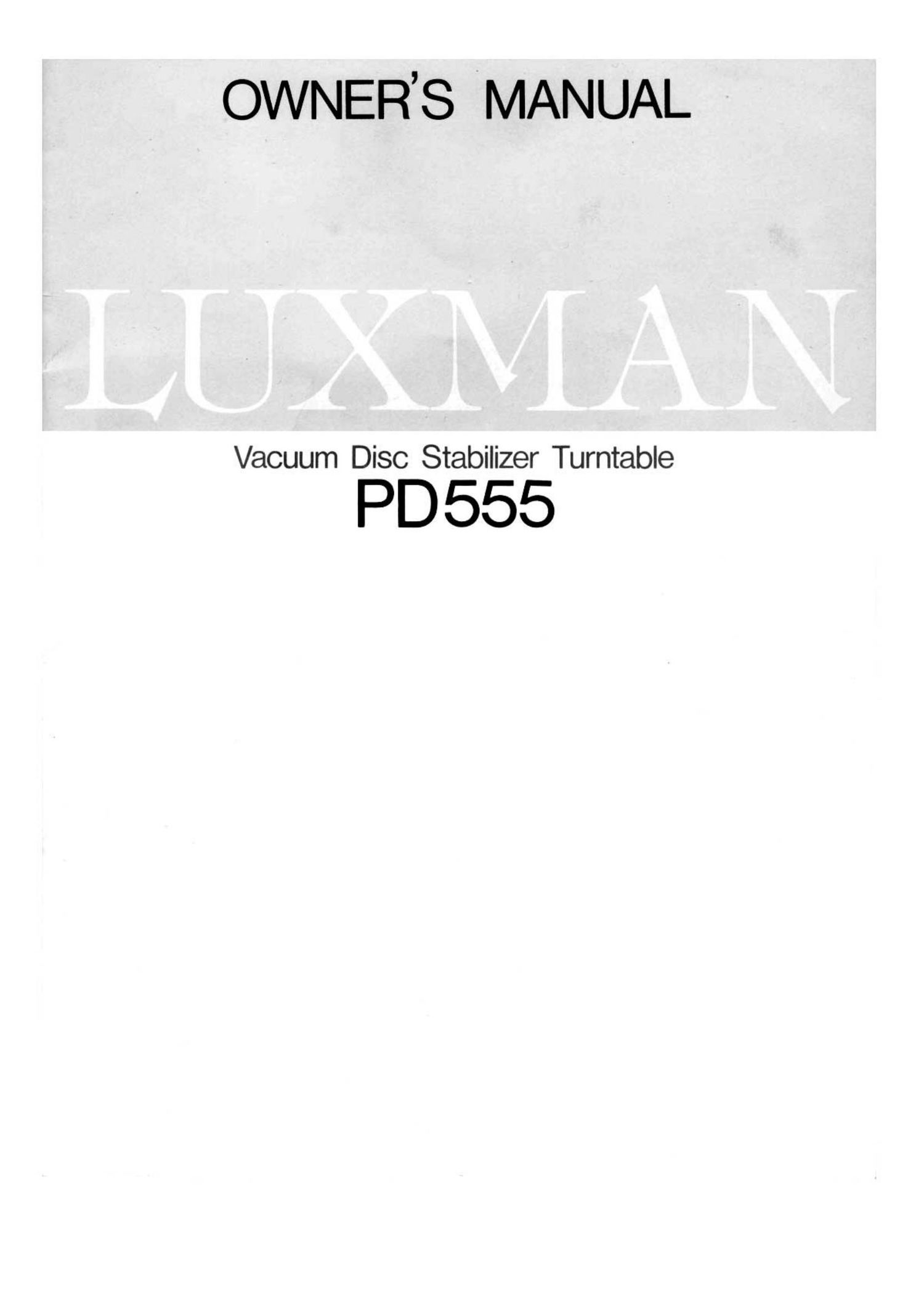 luxman pd 555 owners manual