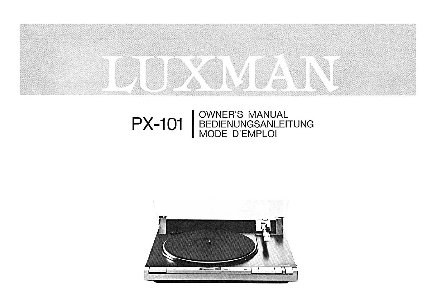 Luxman PX 101 Owners Manual
