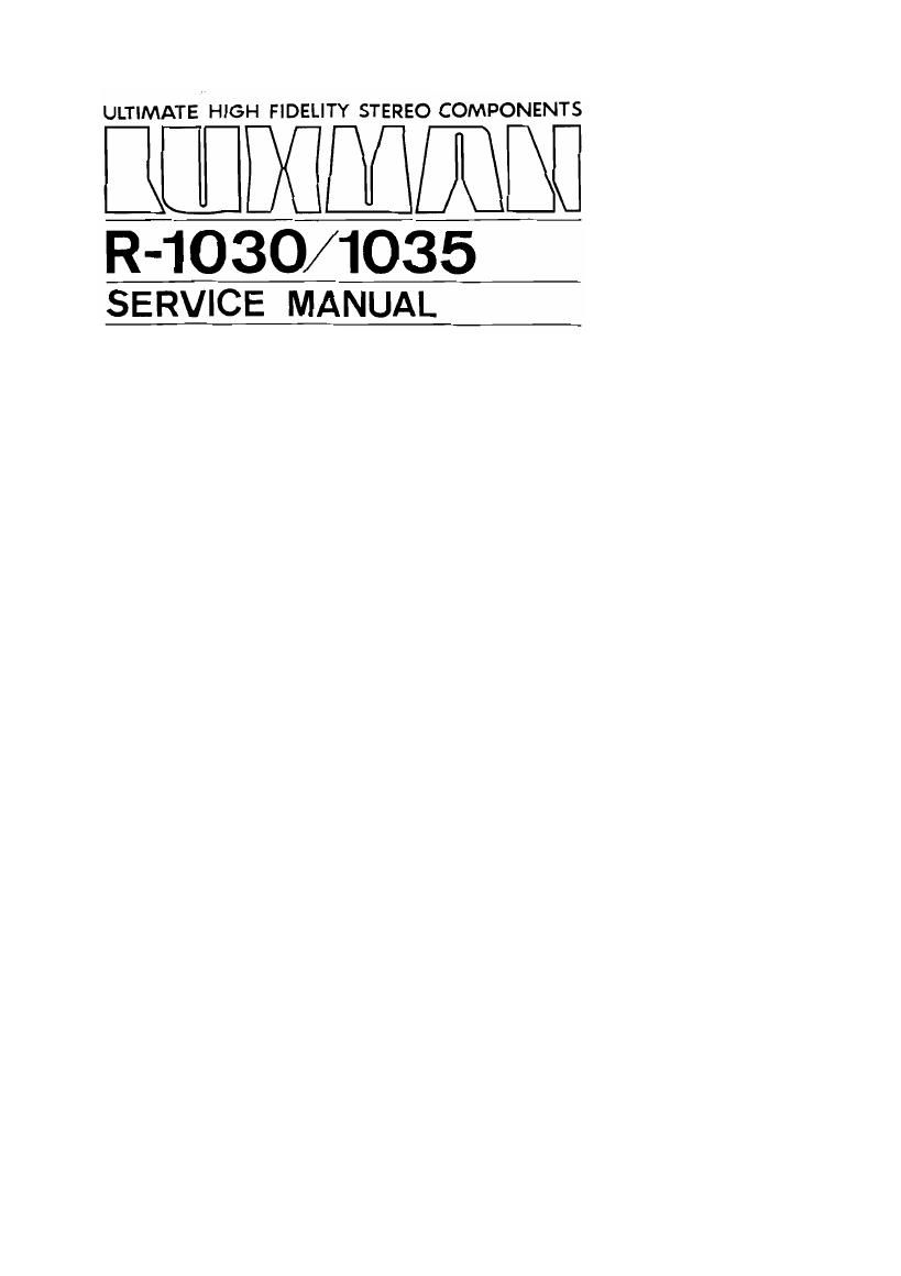 Luxman R 1030 R 1035 Service Manual