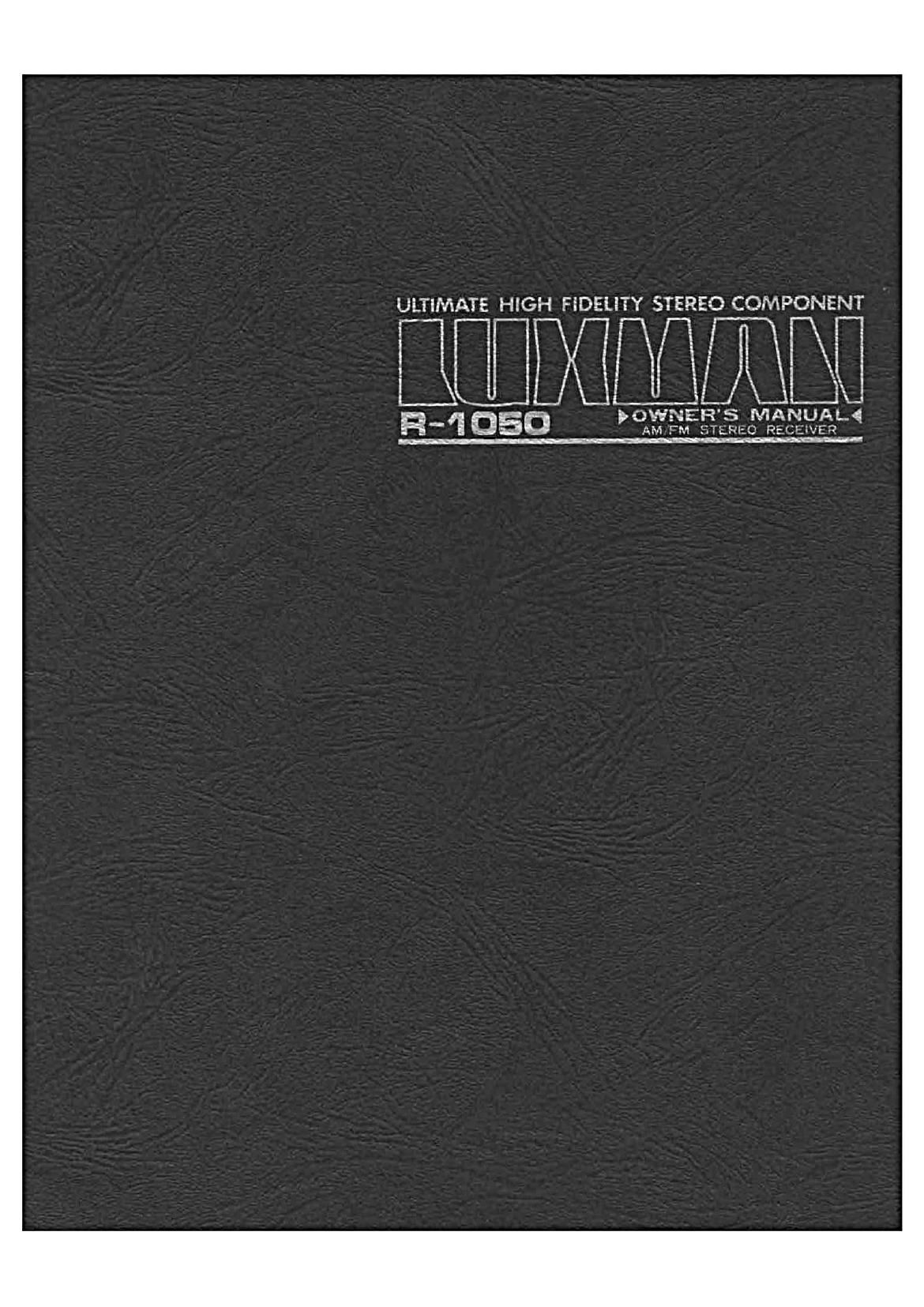 Luxman R 1050 Owners Manual