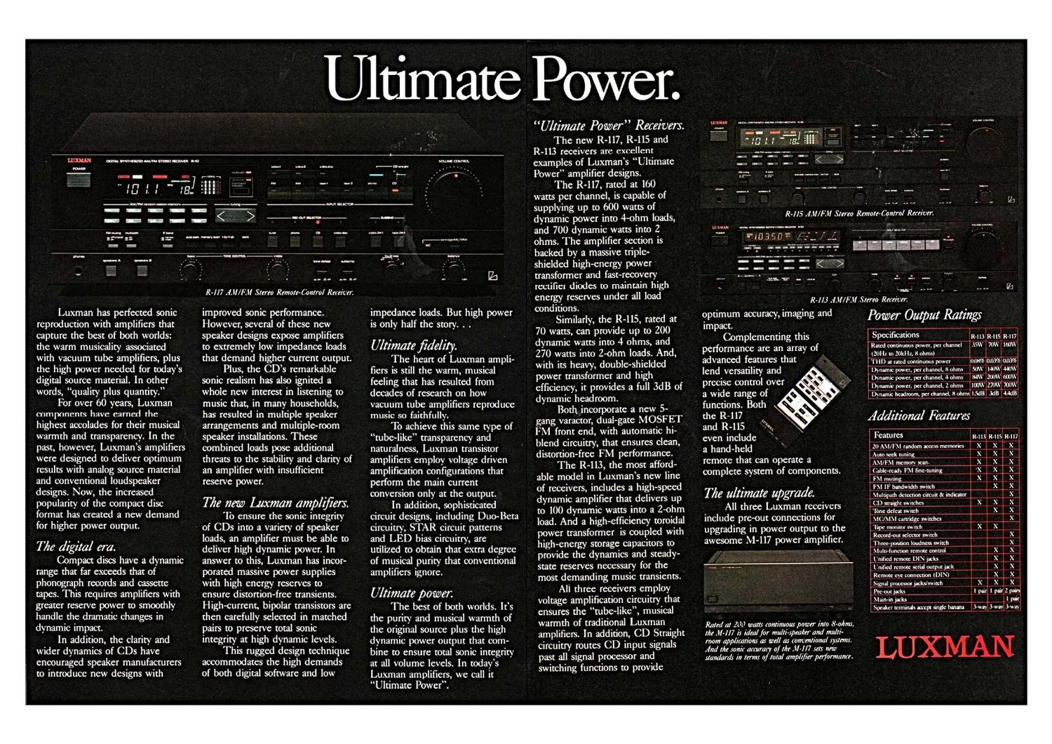 Luxman R 113 Brochure