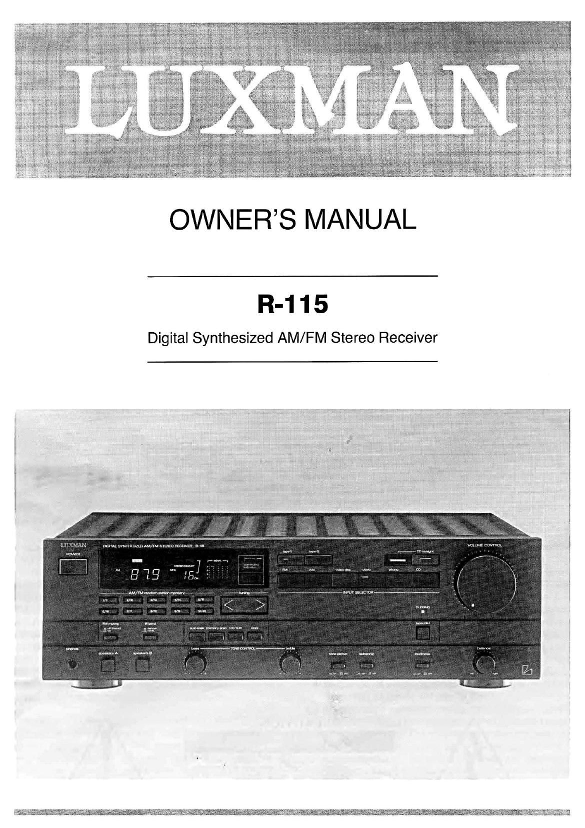 Luxman R 115 Owners Manual