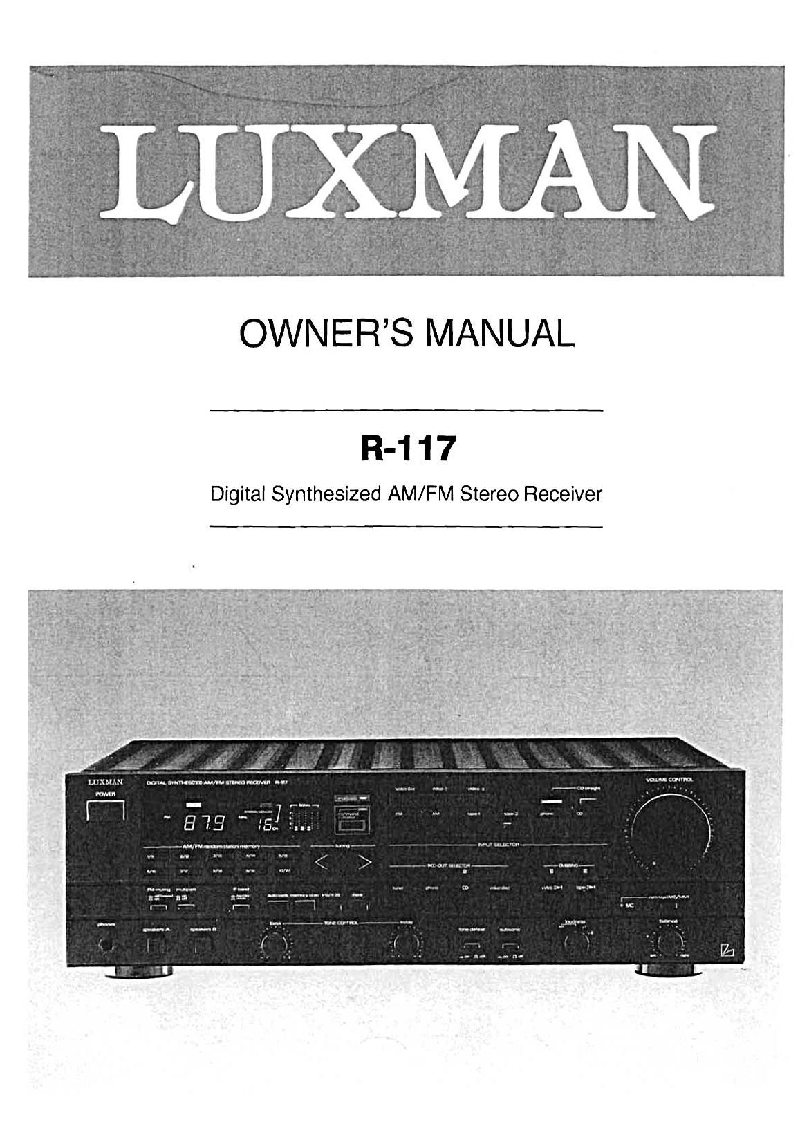 Luxman R 117 Owners Manual