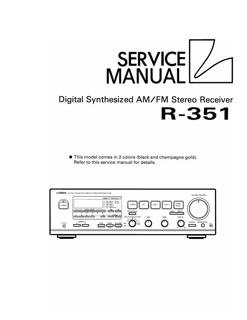 Luxman R 351 Service Manual