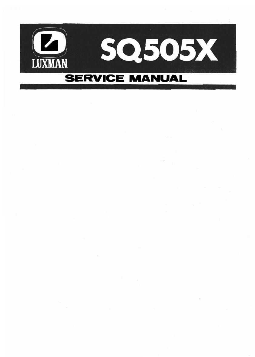 Luxman SQ 505 X Service Manual