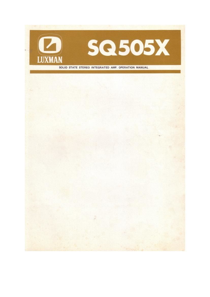 luxman sq 505 x owners manual