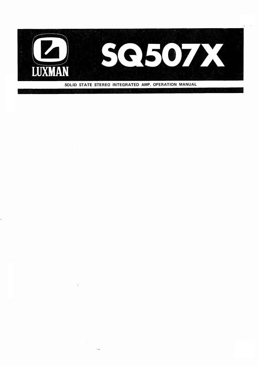 luxman sq 507 x owners manual