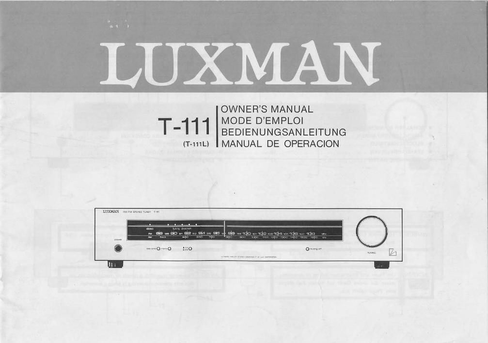 Luxman T 111 Owners Manual