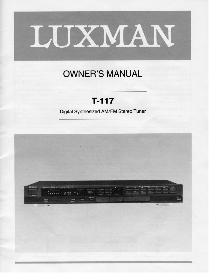 luxman t 117 owners manual