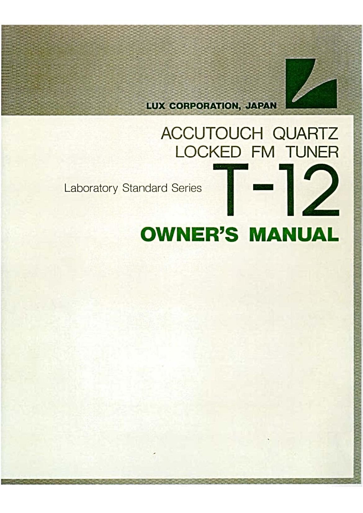 Luxman T 12 Owners Manual